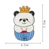Taza de Postre Dulce con Parche Bordado de Panda con Corona Parche de Cabeza de Panda Lindo para Ropa, Zapatos y Gorras de Niños Parche de Reparación de Agujeros