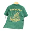 Camiseta americana de manga corta pesada para hombre, de verano, de alta gama, holgada, de marca de moda, con estampado de media manga, de algodón, estilo vintage.