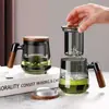 Vaso de Agua de Vidrio de Alta Calidad Separación de Té Oficina Taza de Tres Piezas Taza de Té Taza de Té con Vista a la Montaña Taza de Té con Filtro Taza de Té de Flores