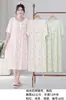 Tecido amassado estilo princesa comércio exterior vestido floral renda plus size camisola feminina tamanho cruzamento imitação de algodão verão plus size mais vendidos