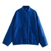 Novo casaco casual de lã feminino estilo europeu e americano, gola alta, versão solta, multicolorido, primavera 2024 5070629