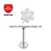 F136 brincos de pino de floco de neve de titânio plug-in Natal G23 liga de titânio piercing corporal joias orelha osso unha lábio unha