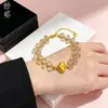 Pulsera de Mariposa Dorada Perla Hielo Triturado, Pulsera de Calabaza Corazón Perla de la Suerte, Trébol de Cuatro Hojas Oro Arena, Venta Directa del Fabricante