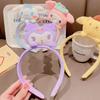 Sanrio Faixa de Cabelo Bonito Plush Face Wash Maquiagem Acessórios para o Cabelo Tridimensional Boneca Super Cute Girl Soft Hair Band