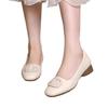 Zapatos de Mujer Cuadrados con Hebilla Estilo Francés 2025 Nuevos Zapatos de Mujer de Tacón Bajo Slip-On Boca Baja Zapatos de Madre Zapatos de Cuero Zapatos de Punta