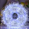 Luzes de pisca-pisca de Natal com fio verde LED transfronteiriças, luzes de corda de fio de cobre centopeia preta, luzes decorativas de jardim para feriados, luzes decorativas de Natal