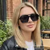 Óculos de Sol Europeus e Americanos de Moda Transfronteiriços para Mulheres Armação Grande Ponte Dupla Proteção UV Proteção Solar Celebridade da Internet Fotografia de Rua Tendência Ins Óculos de Sol