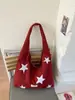 2026 Nuevo Bolso Tote con Bordado de Cielo Estrellado Estilo Coreano para Estudiantes Mujeres, Bolso de Mano Sencillo para el Trabajo y la Clase