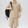 Nuevo Traje Casual de Hombre Verano 2026 con Camisa Polo de Manga Corta con Solapa y Pantalones Cortos, Conjunto de Dos Piezas Suelto y Moderno para Hombre