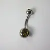 Anel Umbilical Duplo Diamante de Aço Inoxidável Meier com Fivela de Umbigo com Diamante Joia de Perfuração Corporal Transfronteiriça com Cravação de Diamante no Umbigo