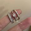 Anillo abierto de metal con circonita, ideal para mujeres, diseño de nicho, anillo de dedo de alta calidad, anillo simple de viento frío.