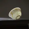 Taza maestra de espiga de trigo pintada a mano de porcelana blanca de barro de jade Moji, juego de té de kung fu, taza de té de cerámica, tazón de té grande para el hogar, taza