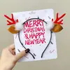 Diadema de asta de reno navideña Vestido festivo para niños Diadema de alce Sombrero Mori para adultos Tarjeta para el pelo de actividad festiva
