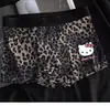 Cueca Masculina Seda Gelo Estampa Leopardo Boxer Confortável Respirável Moderna Meninos Sexy Personalidade Shorts Boxer