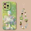 Ossos Secos Beijam Flores da Primavera Maçã 16Promax Capa de Celular 15 Silicone 13 Verão 12 Verde 14Pro Cordão Capa Protetora