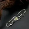 Prata de Lei S925 Zakiram Colar Pulseira Placa Redonda Retrô Estilosa Tendência Estilo Tibetano Deus da Riqueza Versátil Corrente de Estilo Étnico