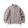 Sudadera de polar BLACKARMADA estilo retro americano, con media cremallera y cuello alto, prenda exterior unisex de corte holgado, LW8320