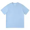 Camiseta Casual Casual de Manga Curta com Gola Redonda e Texto Impresso, Cor Dopamina, Série Pai e Filho, Cor Sólida, Algodão Penteado Puro 200g, Verão, Personalizável