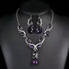 Pendientes y Collar de Lágrima Tachonados con Diamantes de Lujo Vintage Set Versátil de Moda Joyería Exagerada de Nicho para Mujeres con un Toque de Alta Gama
