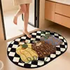 Tapete de piso tejido de tierra de diatomeas estilo calabaza, tapete absorbente para pies de baño, tapete de secado rápido para regadera, tapete decorativo para entrada