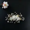 Acessórios de Cabelo de Casamento Europeus e Americanos Grampo Lateral Coroa Tiara Flor de Pérola Branca Joia Grampo de Cabelo de Pérola Aliexpress
