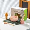 Conjunto de Chá Matcha Transfronteiriço 7 Peças Tigela Matcha Pétala Japonesa com Bico Caixa Colorida Conjunto de Batedor de Matcha Amazon