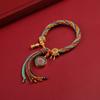 Thangka Tíbet Cuerda de Mano Cuerda de Algodón Tejida a Mano Pulsera Tejida Dios de la Riqueza de Cinco Vías Ojo Zakilam Madre Verde Wen Zhu Thangka