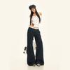 25º Look do Dia! |Calça Casual de Pierna Larga com Cintura Costurada em Renda Outono e Inverno Calça Reta Sexy de Cintura Baixa Comprimento Total