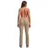 Macacão Beleza Transfronteiriça Sem Costas Pêssego Bumbum Roupa Esportiva Fitness Macacão de Peça Única Flare Macacão de Yoga 53202