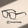 Gafas sencillas de montura completa con lentes transparentes para hombre y mujer, con lentes transparentes, lisas, negro brillante, negro degradado, transparentes y grises, con remaches plateados en las esquinas exteriores de las patillas