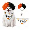 Perucas Fantasia de Halloween Capuzes Lenços Triangulares Conjunto Suprimentos para Animais de Estimação Fabricante Em Estoque