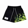 Nuevos shorts estilo americano con estampado de llamas, pantalones deportivos para hombre, shorts de malla para baloncesto, holgados, modernos, de tres puntos