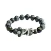 Pulsera de Piedra Natural Guan Yu Pulsera de Piedra Negra Destellante Joyería del Año del Dragón Venta Caliente en Transmisión en Vivo Venta al por Mayor S5021301