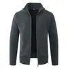 Comércio exterior transfronteiriço outono e inverno novo cardigã masculino de gola alta suéter grosso com zíper jaqueta casual suéter de tricô para homens
