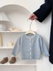 Cárdigan de punto falso de dos piezas para niña, nuevo estilo de primavera, estilo occidental, suéter informal para bebé, chaqueta de otoño para bebé, combinable