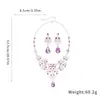 Set de Pendientes y Collar con Flor Calada de Zirconia Retro Elegante Moda Elegante Cadena para Clavícula Lujo Accesible Collar de Gama Alta