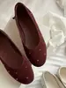 Versión de piel de oveja~Zapatos de ballet planos suaves con tachuelas y punta redonda vintage, delicados y versátiles, cómodos para ir al trabajo, zapatos planos bajos para mujer