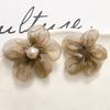 Novo streamer Coreia do Sul fio de pérola flor DIY tecido feito à mão para cabelo de menina acessórios de cabelo brincos material atacado