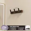 Colgador de Gancho Negro para Puerta de Madera de Nogal sin Taladro, Montado en Pared Fuerte Capacidad de Carga Almacenamiento de Sombreros y Llaves para Entrada
