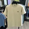Nueva camiseta de algodón puro de manga corta con cuello redondo para hombre de verano, top para hombre, absorbente de sudor, transpirable, camiseta de algodón mercerizado estampada para hombre