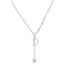 Colar com Pingente Longo de Franjas em Aço Inoxidável Venda Quente Transfronteiriça Corrente de Clavícula Dupla Camada Ouro 18K Luxo Acessível Joias de Alta Qualidade