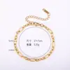 Suministro Directo Transfronterizo Pulsera de Acero Inoxidable Moda Europea y Americana Chapado en Oro de 18K Cadena Cubana Cadena Lisa Lujo Ligero Versátil Pulsera de Acero de Titanio