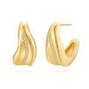 Aretes de Metal de Cobre de Venta Caliente Europeos y Americanos, Nuevos Aretes de Diamantes Exagerados Estilo Cool Moderno Ins Normcore