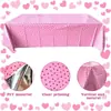 Toalha de mesa de Dia dos Namorados transfronteiriça, toalha de mesa xadrez de Natal estilo Ins, toalha de mesa xadrez rosa e branco para mesa de jantar, decoração de banquete e fundo para fotos