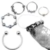 Anel de Sperma com Travamento de Contas de Metal para Homens, Anel de Retardamento Peniano, Brinquedo Alternativo Antiderrapante de Aço Inoxidável, Brinquedo Sexual Estimulante para Adultos