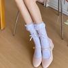 Meias de Renda de Comprimento Médio Arco Oco Estilo Japonês Lolita Menina Estilo Balé Meias de Bezerro Meias Curtas para Dois-Uso