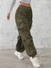 Calça Cargo de Bolso de Moda Verão Nova Europeia e Americana para Mulheres, Calça Casual Petite, Calça Esportiva