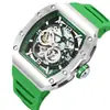 En Stock Venta al por Mayor Comercio Exterior Más Vendido Reloj Deportivo Casual para Hombre, Estilo Europeo y Americano, Luminoso, Esqueleto, Resistente al Agua, Reloj Mecánico de Silicona para Hombre