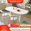 Internet celebridade retro luz creme francês estilo Holy Cup mesa de jantar moderna minimalista casa rock plate mesa de jantar e cadeira