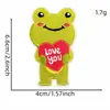 Parches bordados de animales de dibujos animados con corazón para ropa temática del Día de San Valentín, decoración de bolsos y bordado de computadora
